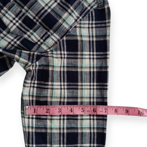 MOSSIMO SUPPLY CO. MEN'S BLUE PLAID LONG-SLEEVE BUTTON-DOWN SHIRT. SIZE S/P. - Picture 3 of 15